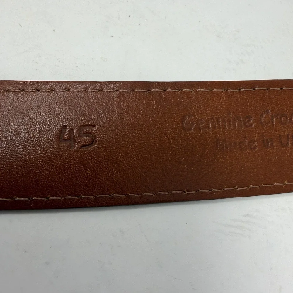 Rippel & Company Real Crocodile Leather Belt Solid Silver 925 Buckle USA Size 45